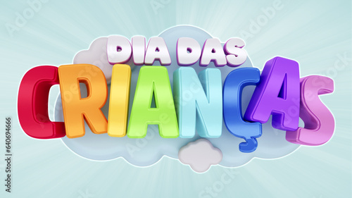selo 3d ''dia das crianças''.