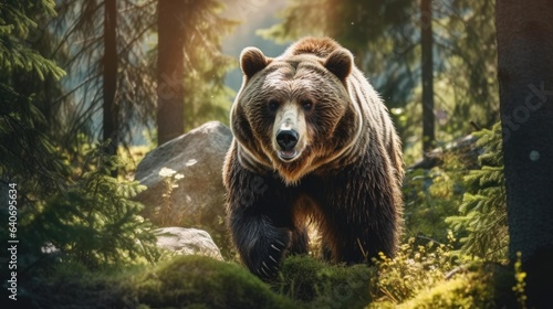 Grizzly bear in the forest © dreamdes