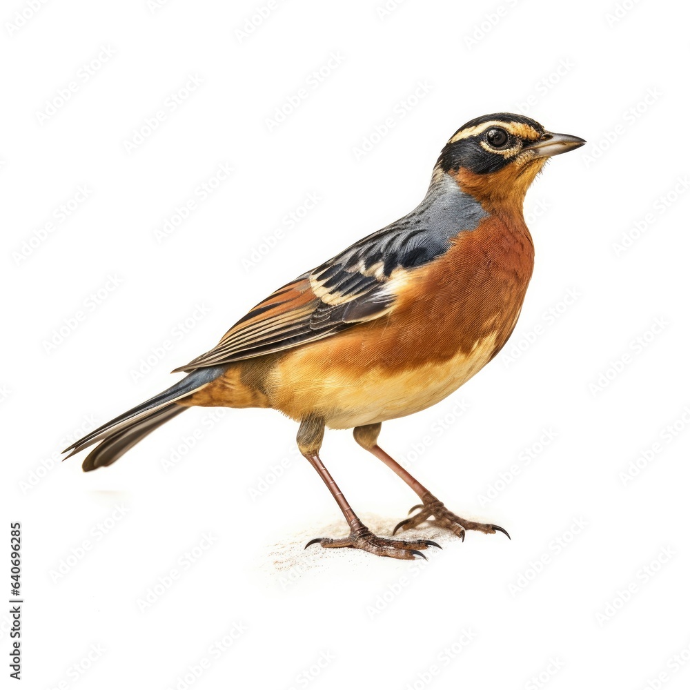 Varied thrush bird isolated on white background. Varied thrush bird isolated on white background.
