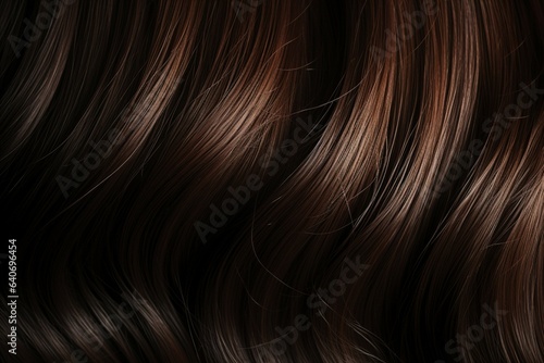 Glistening elegance Texture of shiny  rich brunette hair exudes luxurious allure