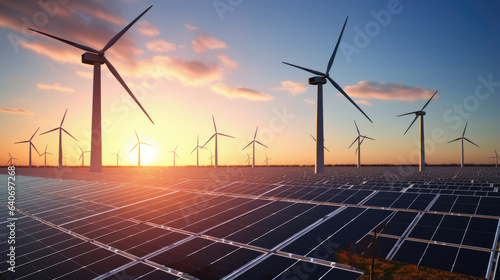 Solar panels and wind power generation equipment © MP Studio