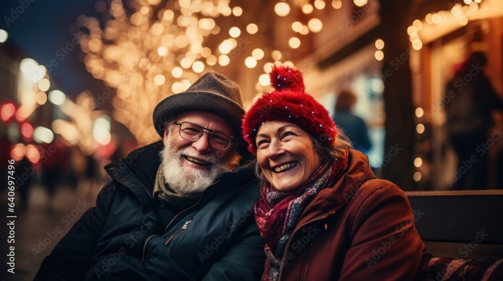 Happy seniors in a happy moment  enjoy to celebrate merry Christmas and happy new year, happy retirement concept.