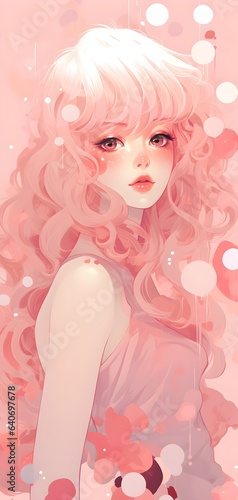 Ethereal anime girl, kawai character art illustration. pastel, neon colors pink, purple, dreamy Aesthetic, cute, beautiful, stunning picture. Fantasy background, phone, computer wallpaper.