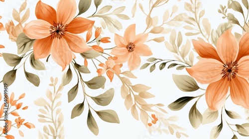 Watercolor flowers seamless background.For fabric design. Beautiful flower pattern