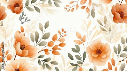 Watercolor flowers seamless background.For fabric design. Beautiful flower pattern #640699636
