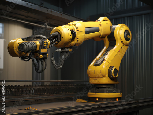 Robotic in Modern Industrial Factory's Automated Production Line - Immerse yourself in the future of manufacturing through this captivating 3D rendering