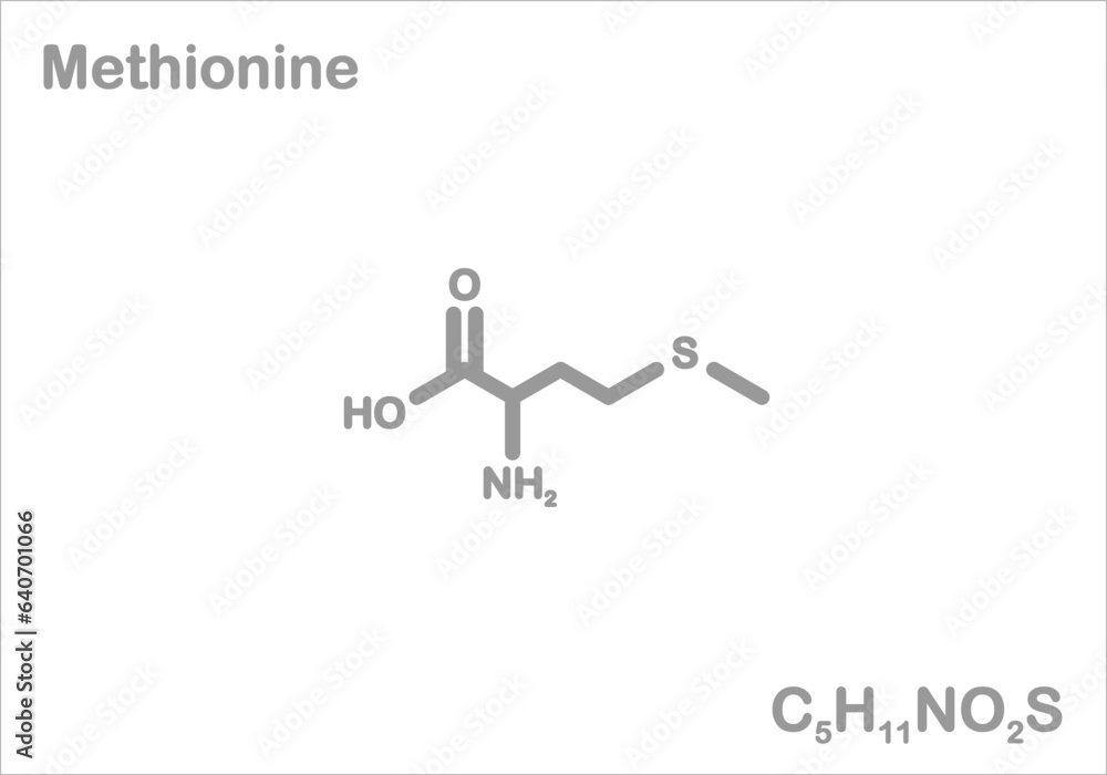Methionine. Simplified structural formula. Methionine. Simplified structural formula.