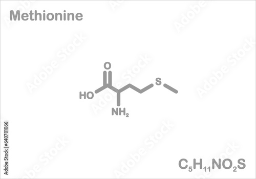 Methionine. Simplified structural formula. 