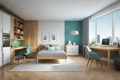 Modern bedroom design -AI Generative
