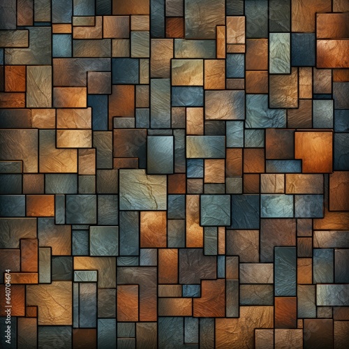 abstract geometric background with cubes in blue and orange colors. 