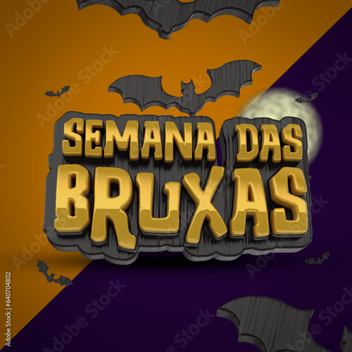 selo 3d ''semana das bruxas''.