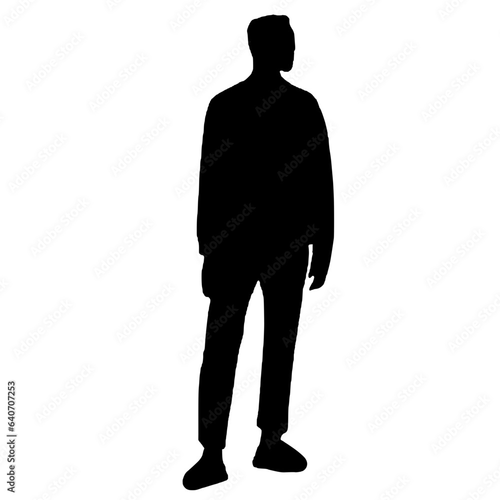 silhouette, black, vector, standing, person, shadow, fashion, body, man, male