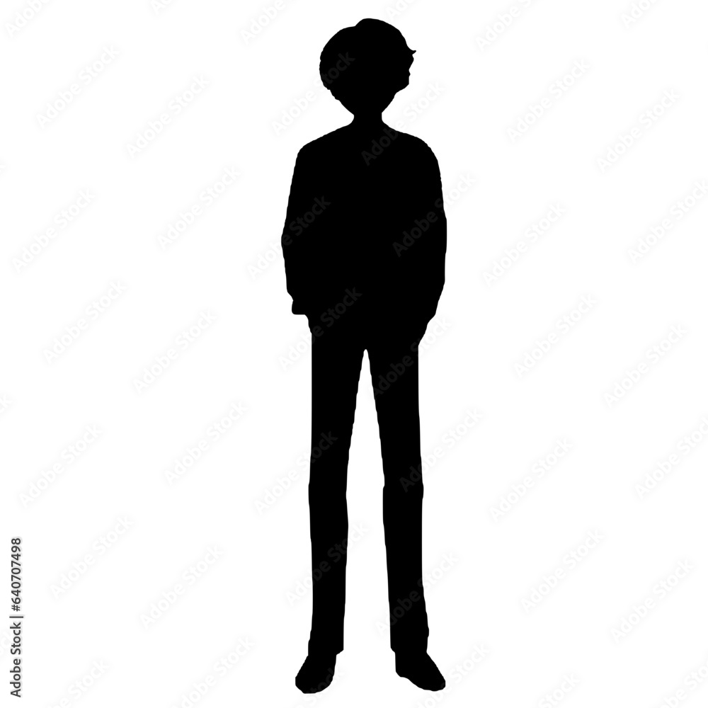 silhouette, black, vector, standing, person, shadow, fashion, body, man, male