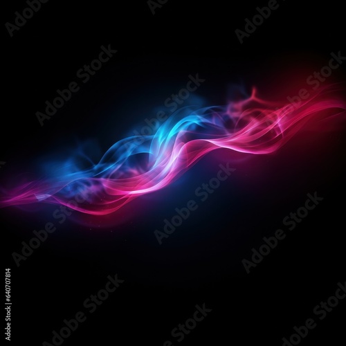 Abstract colorful smoke wave on dark background. Vector illustration for your design. 