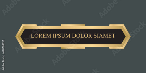 Luxury golden lower third black gold design template vector, lower third transparent gold