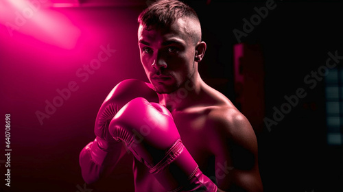 professional boxer in pink light © Melinda Nagy
