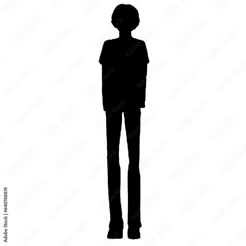 silhouette, black, vector, standing, person, shadow, fashion, body, man, male, business