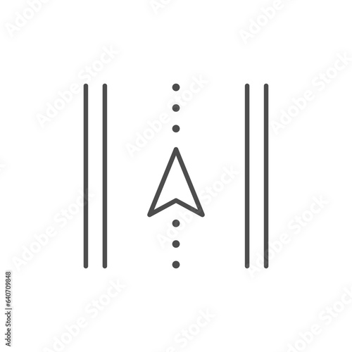 Road direction line outline icon