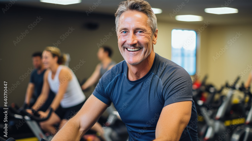 Fototapeta premium Portrait of athletic man in a gym