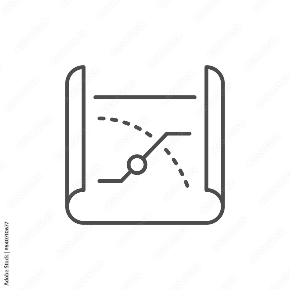 Road map line outline icon Road map line outline icon