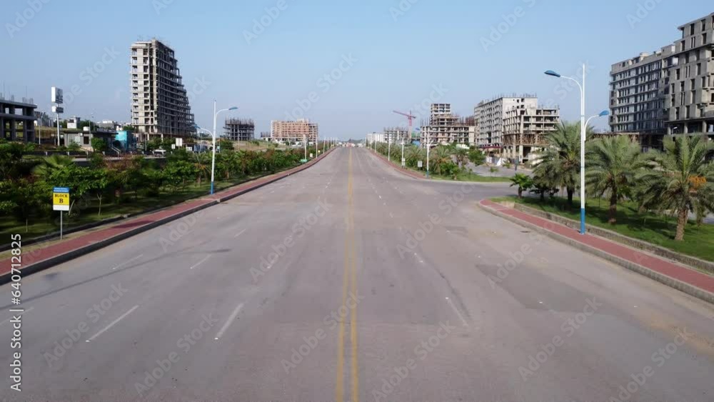 road in the city and commercial area drone footage road in the city and commercial area drone footage
