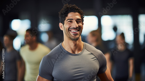 Portrait of athletic man in a gym