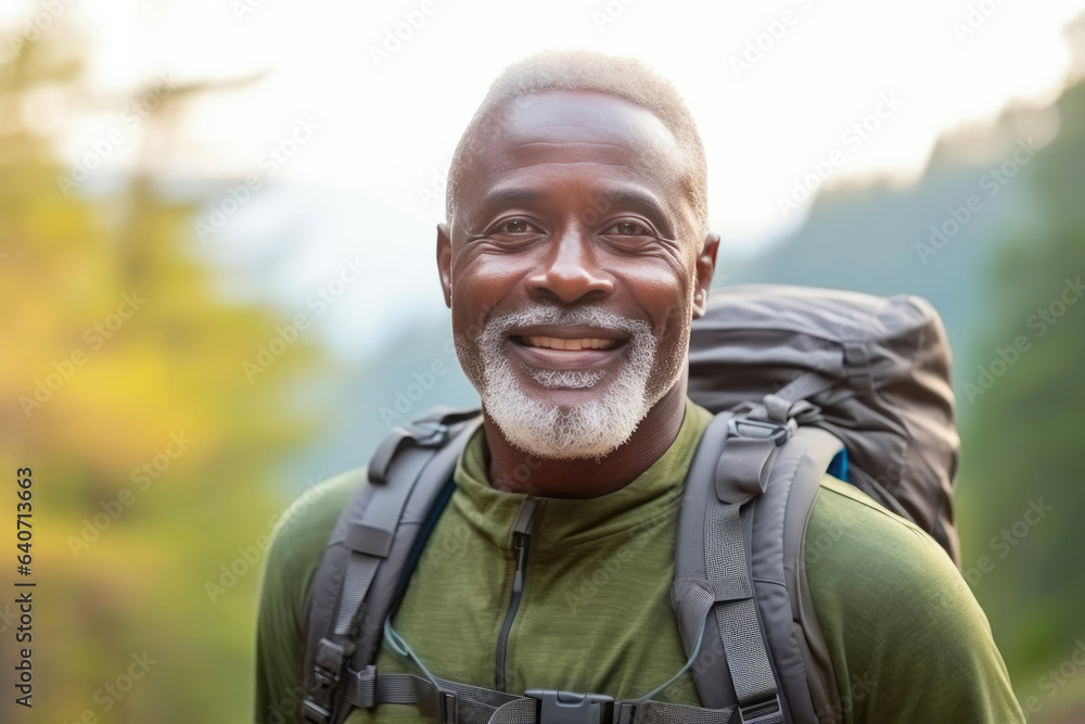Active Lifestyle: Mature Man Hiking in Nature