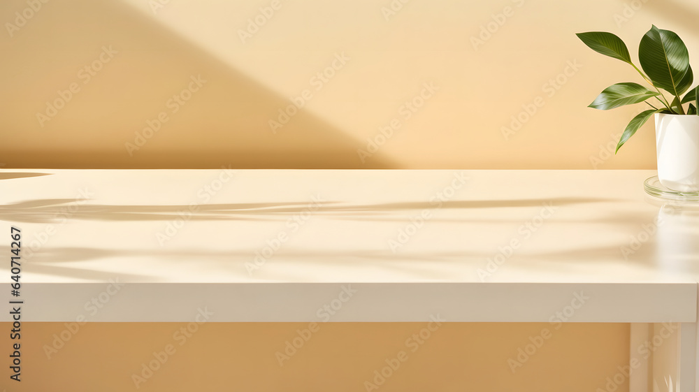 Obraz premium cream tabletop surface background for product display background