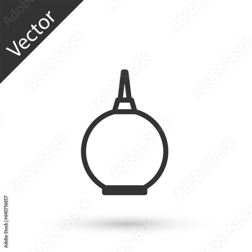 Grey line Enema icon isolated on white background. Enema with a plastic tip. Medical pear. Vector Illustration