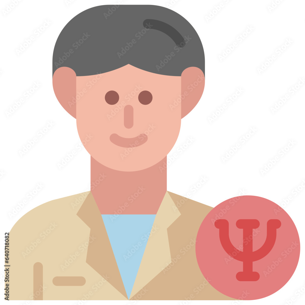 psychologist flat icon