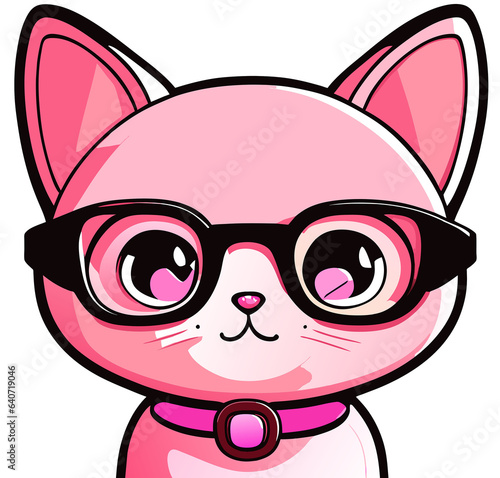 pink cat cartoon