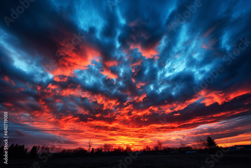 Beautiful colorful sky at sunset. Generative AI. © Aimages