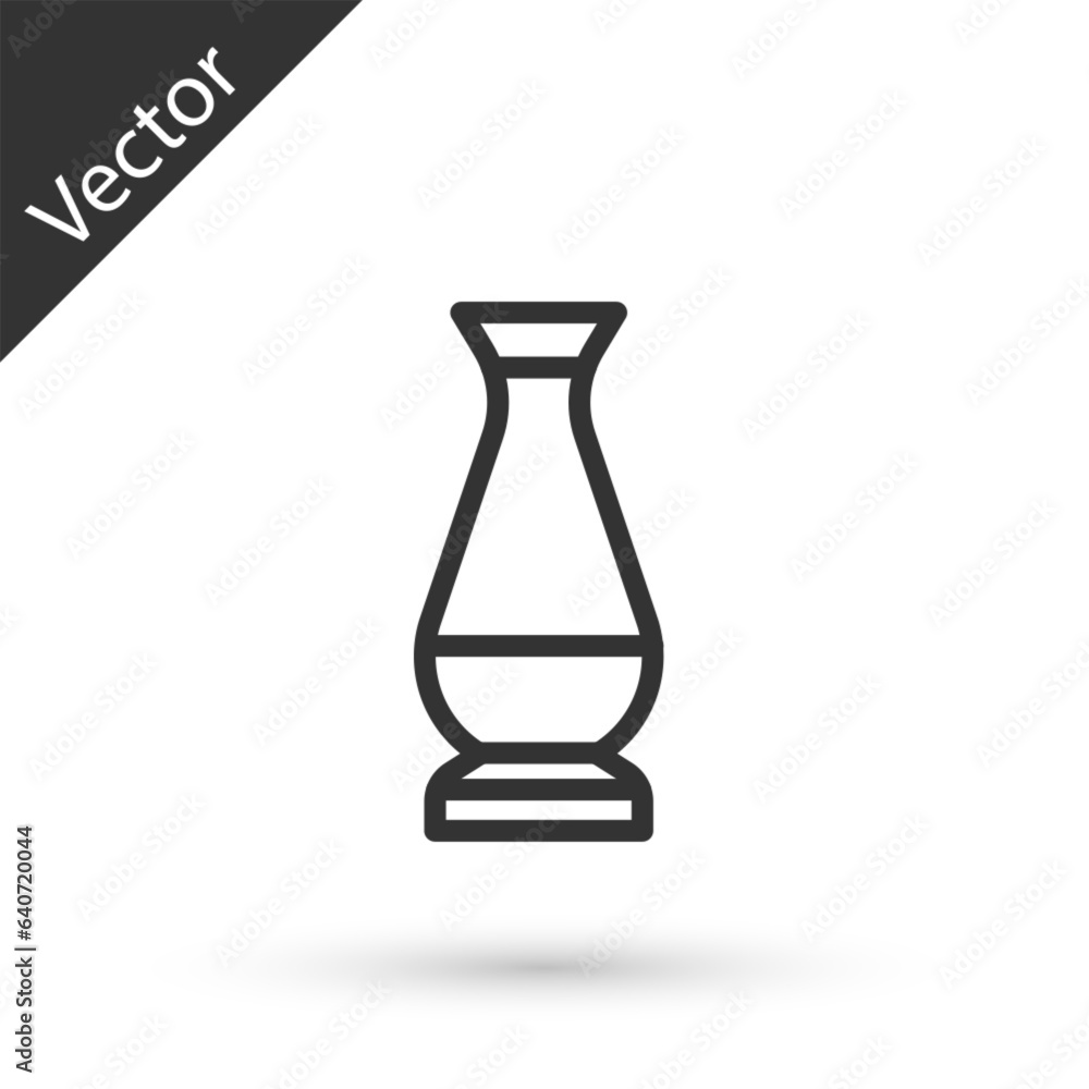 Grey line Indian vase icon isolated on white background. Vector Grey line Indian vase icon isolated on white background. Vector