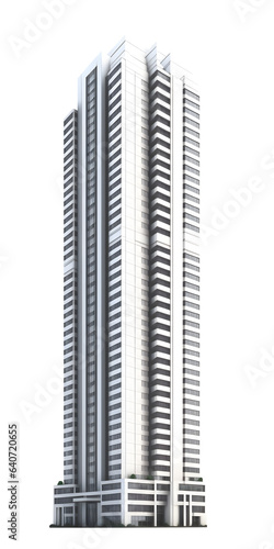 Modern skyscaper building isolated, cutout transparent urban highrise cityscape and office firm background for architecture visual concept design assets, Ai generated infrastructure block