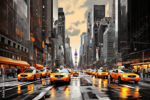 Foto taxi building yellow america heaven taxi building united york avec avenue avenue