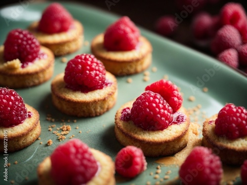 gourmet raspberry financiers, rich textures