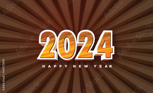 Happy new year 2024 background illustration.