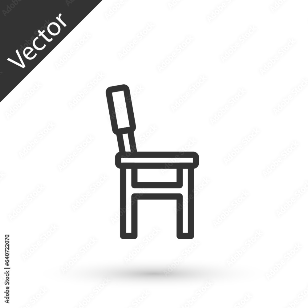 Grey line Chair icon isolated on white background. Vector Grey line Chair icon isolated on white background. Vector