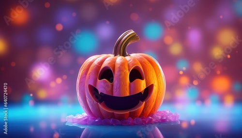 Rainbow-colored halloween pumpkin