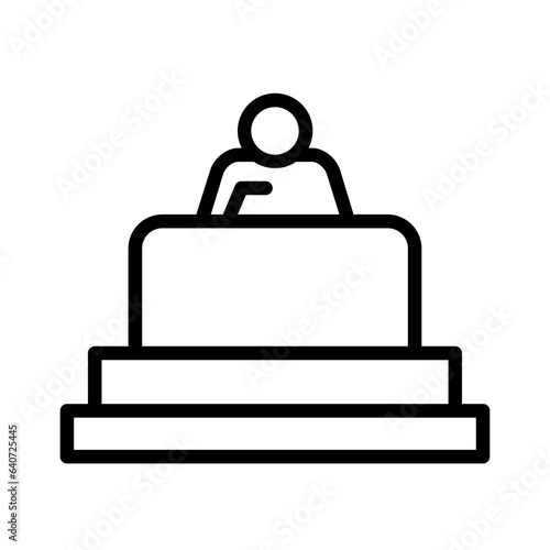 Court Jury Justice Outline Icon