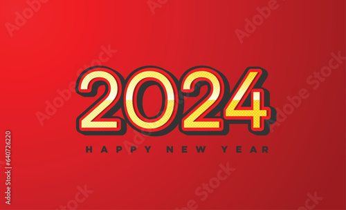 Happy new year 2024 background illustration.
