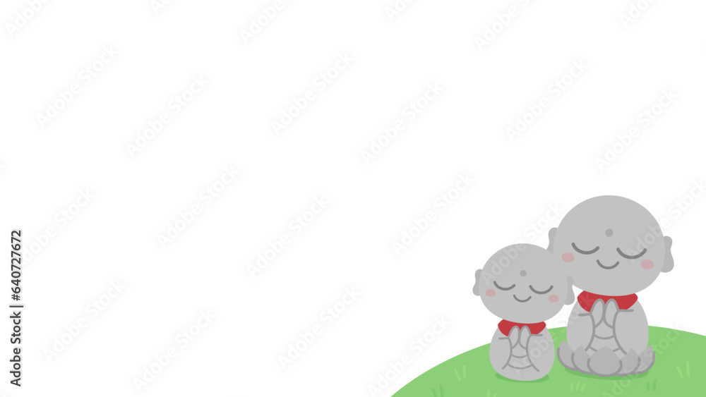 かわいいお地蔵様のイラスト_フレーム