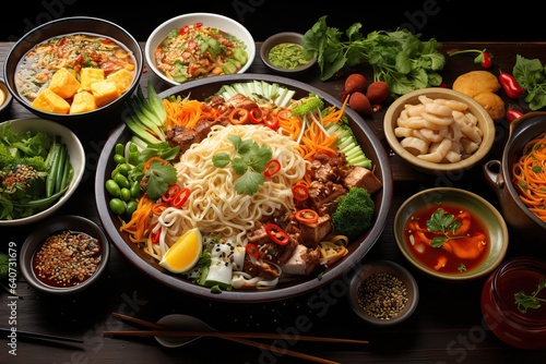 vietnamese plank noodle grunge asian nner old thai eatery asian view stick top dark white bowl asia chopstick sauce lunch food stone meal healthy bowl various black rice food cookery sh composition