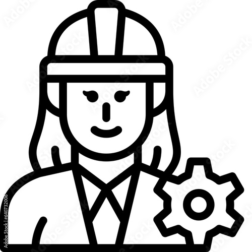 woman engineer line icon