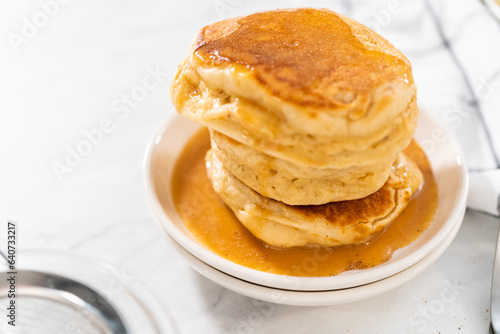 Eggnog pancakes
