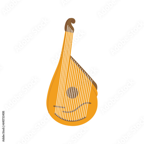 Bandura, string instrument. Musical instruments silhouette. Vector illustration.