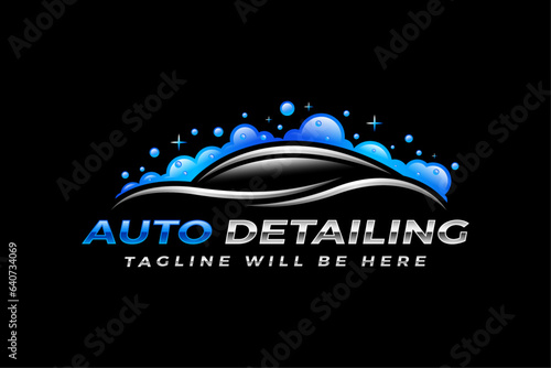 Auto detailing logo, car wash logo, Car detailing logo, automotive logo, automobile logo, car polish logo, car service logo, car repair logo, car garage logo, car cleaning logo design vector template