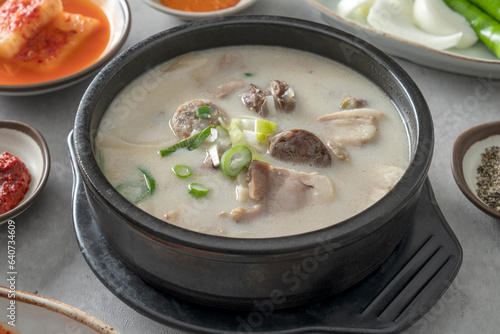 Korean food dish Sundaeguk, Spicy Sundaeguk, Pork Belly Sundaeguk, Yangseonji Hangover Soup, Naejangtang, Side Dish