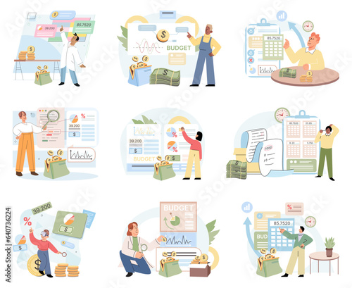 People analysis budget. Calculate financial plan of save income and expense management. Family budget, divides the items of expenditure. Finance control, date, finance, personal budget, family money