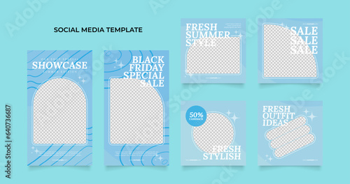 social media template banner blog fashion sale promotion. fully editable instagram and facebook square post frame puzzle organic sale poster. fresh yellow element shape vector background